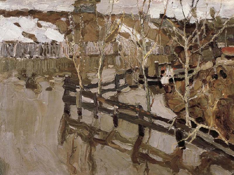 Nikolay Fechin The Landscape of Winter with fense china oil painting image